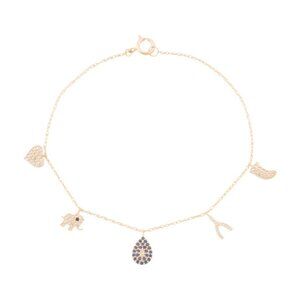 GEMOLIO 14kt Gold Multi Charm Bracelet